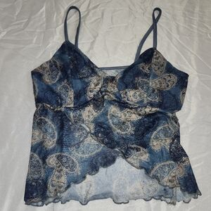 Paisley Blue Women's Top